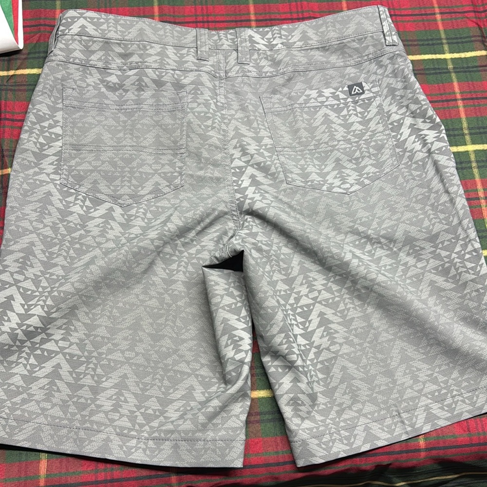 Alpine Design Gray Patterned Men's Flat Front Shorts - Picture 4 of 4